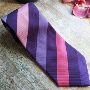 Turnbull & Asset Stripe Silk Tie Pink Purple Blue